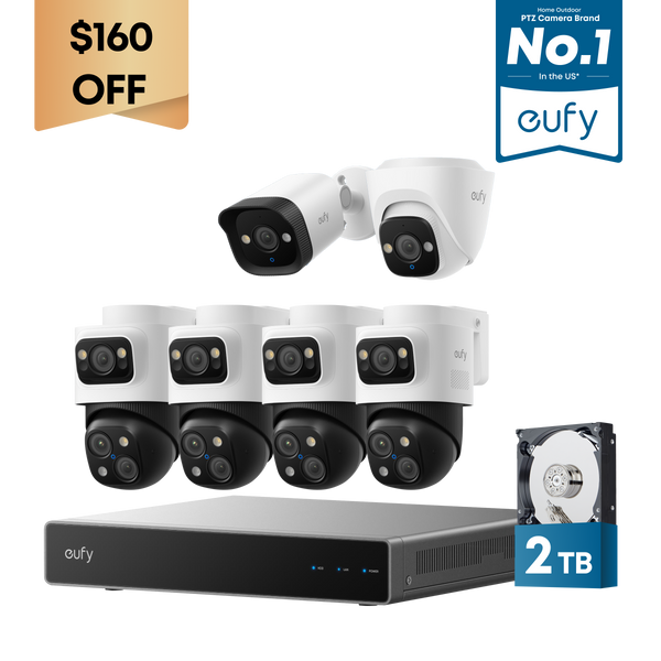 eufy PoE NVR Security System S4 Max+Turret Camera E41+ Bullet Camera E40