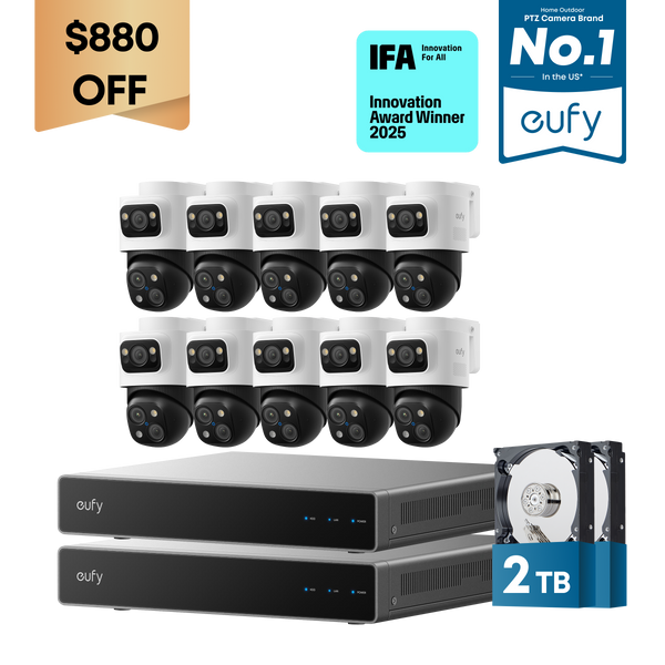 eufy eufy Dual-NVR PoE System with 10 PoE Cam S4 at eufy