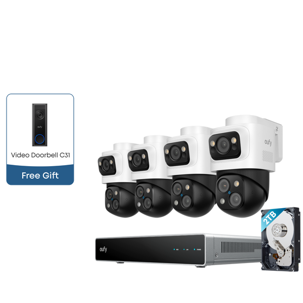 eufy PoE NVR Security System S4 Max + eufy Video Doorbell C31