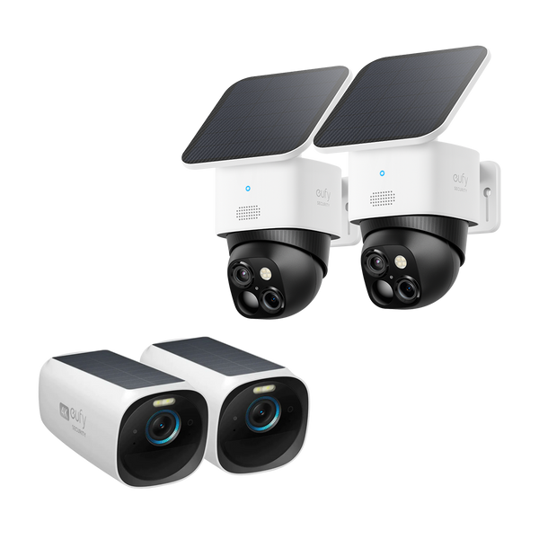 eufy Security SoloCam S340 with HomeBase 3, Solar Security Camera, Wireless  Outdoor Camera, 360° Surveillance, No Blind Spots, 2.4 GHz Wi-Fi, No