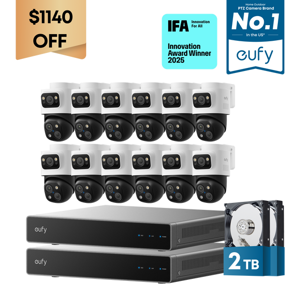 eufy Dual-NVR PoE System with 12 PoE Cam S4