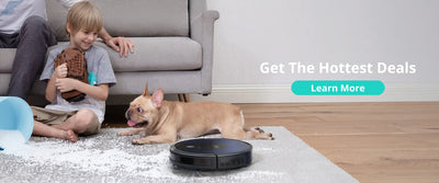 eufy Saugroboter mit Hund für saubere Teppiche