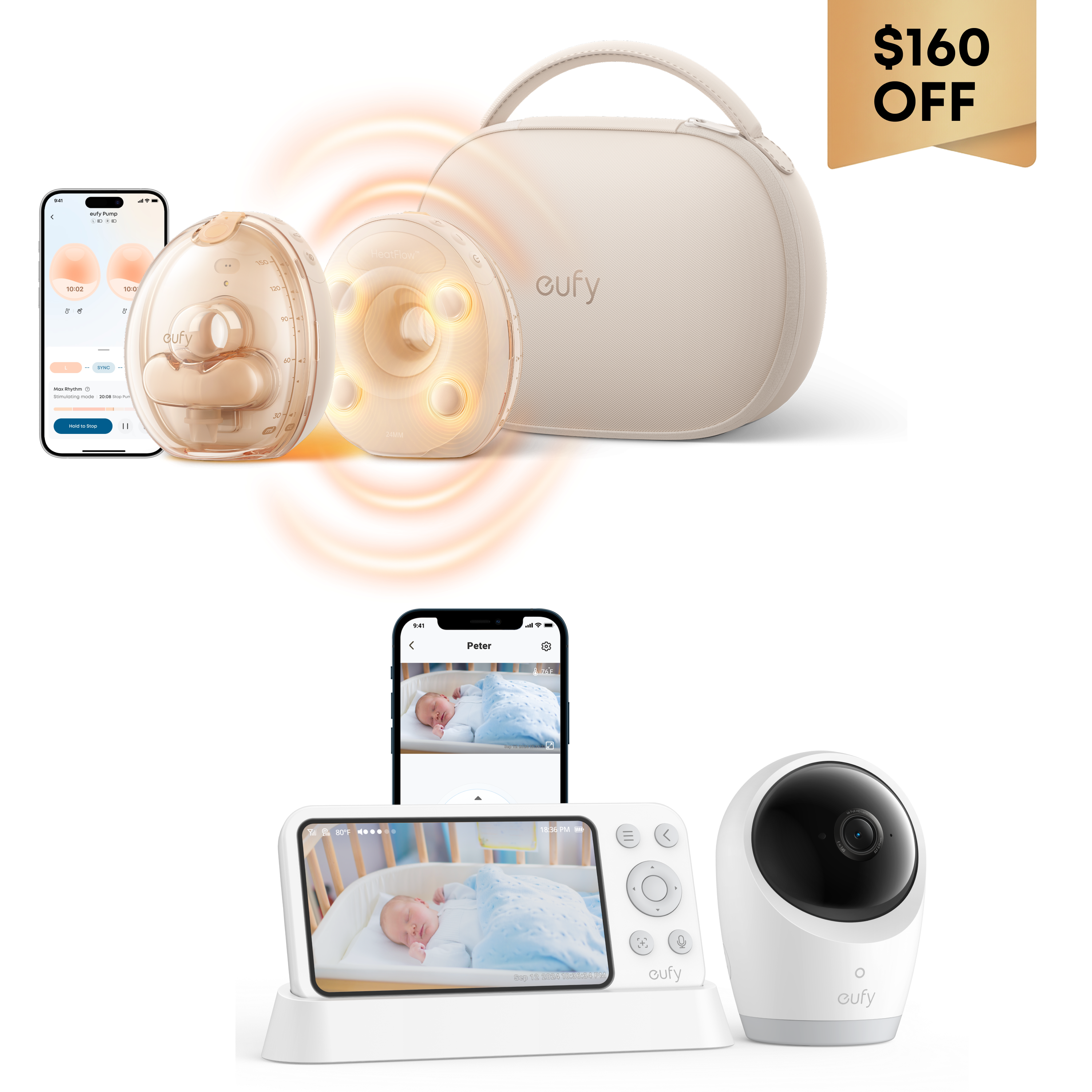 eufy Wearable Breast Pump S2 Pro & Baby Monitor E21
