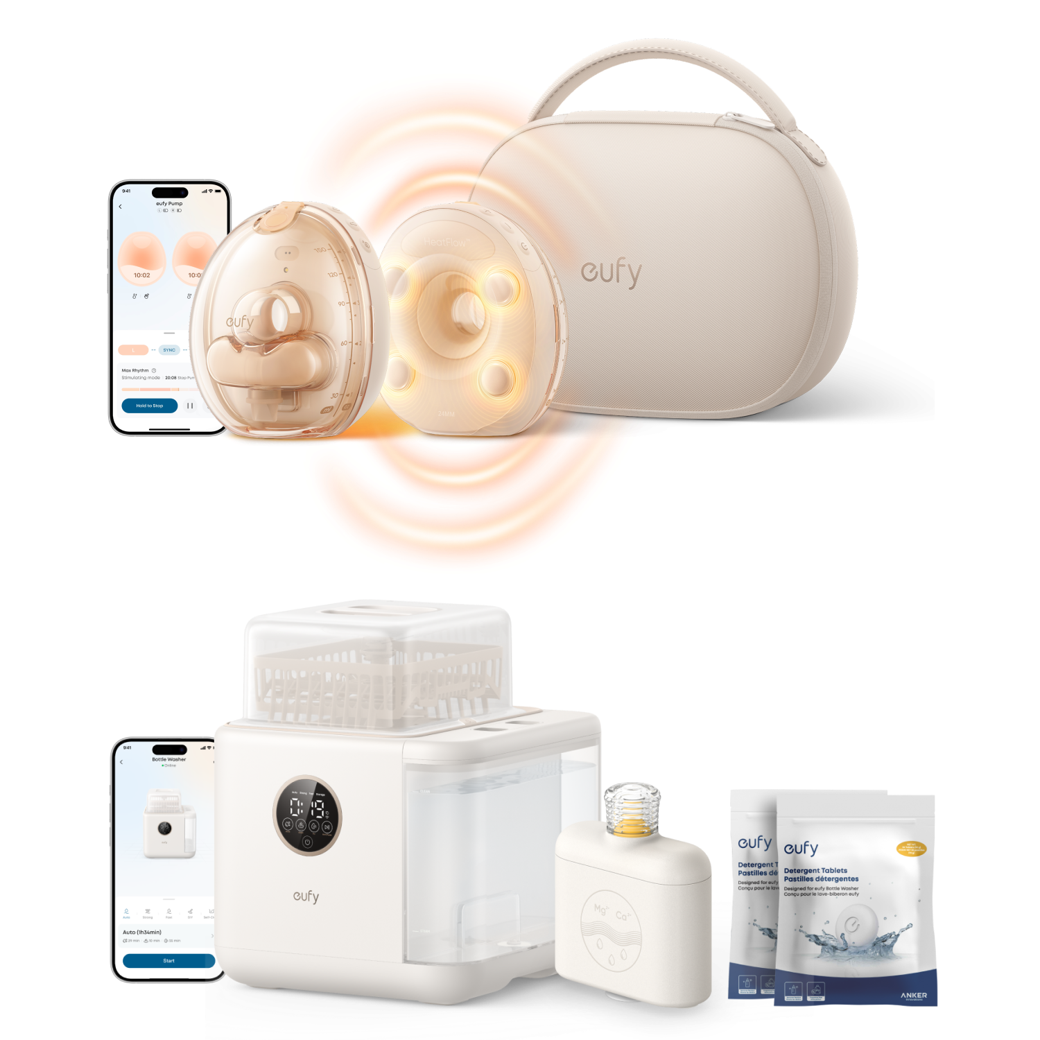 eufy Wearable Breast Pump S2 Pro & Baby Bottle Washer S1 Pro