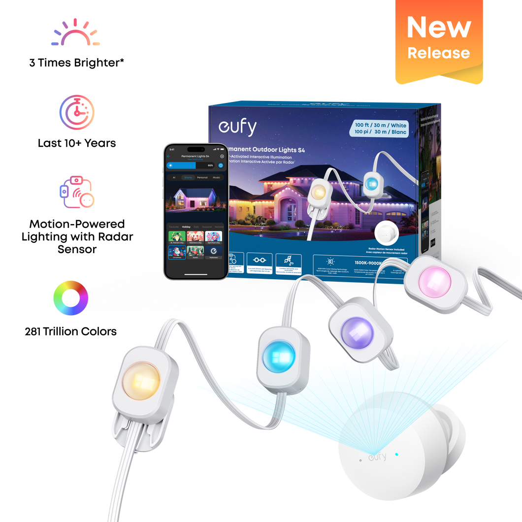 eufy Permanent Outdoor Lights S4 (100ft with 72 LED Lights)