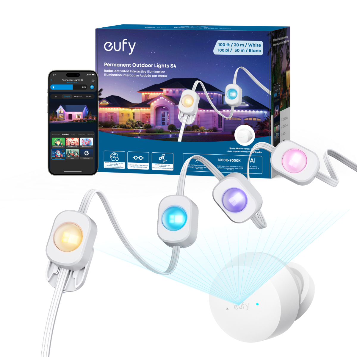eufy Permanent Outdoor Lights S4 (100ft with 72 LED Lights)