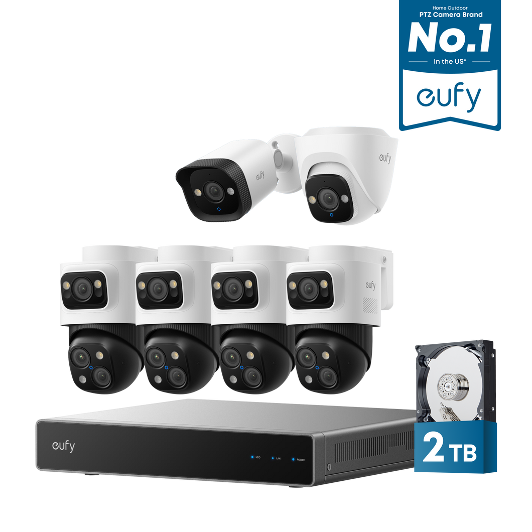 eufy PoE NVR Security System S4 Max+Turret Camera E41+ Bullet Camera E40