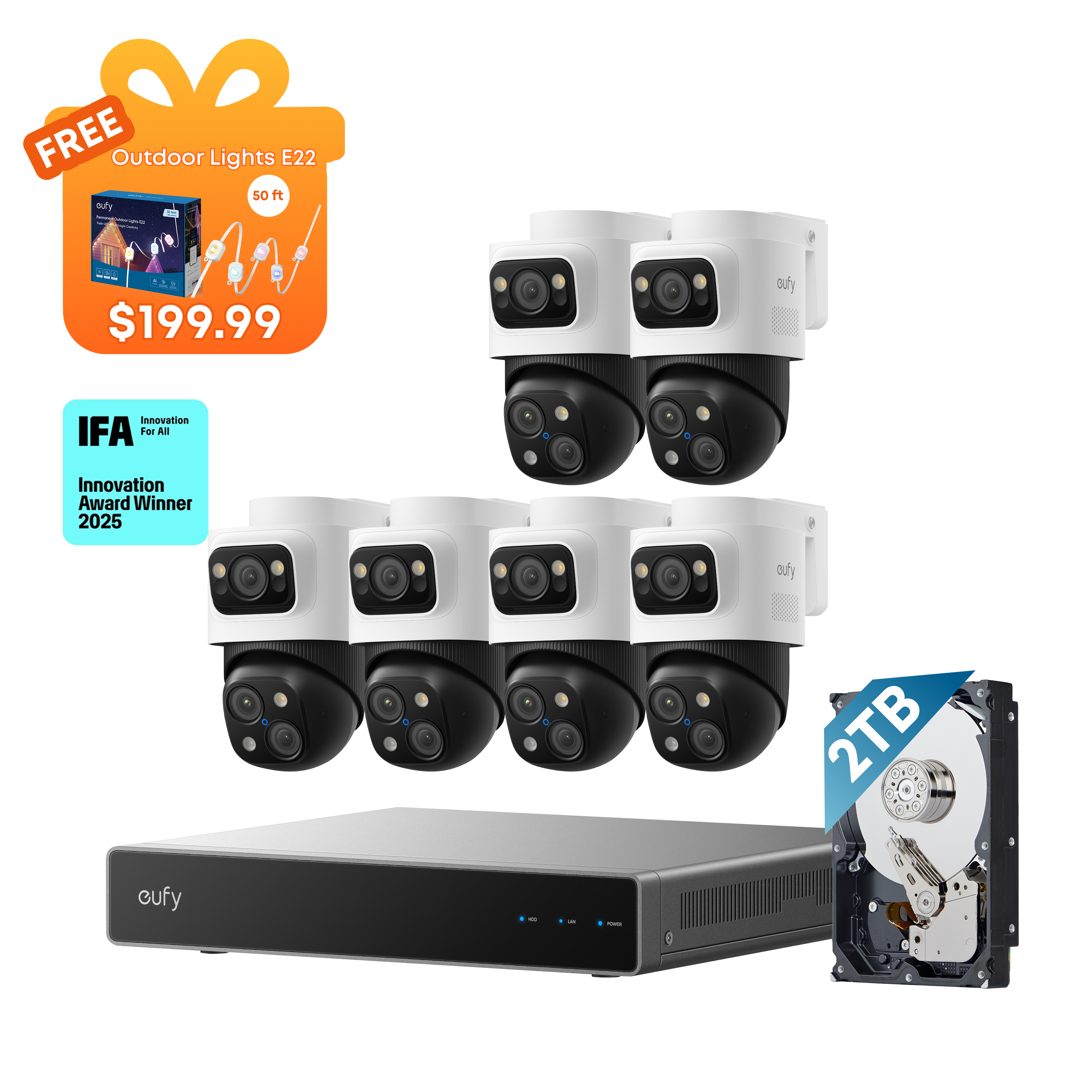 eufy PoE NVR Security System S4 Max + 2 PoE Cam S4 Add-Ons