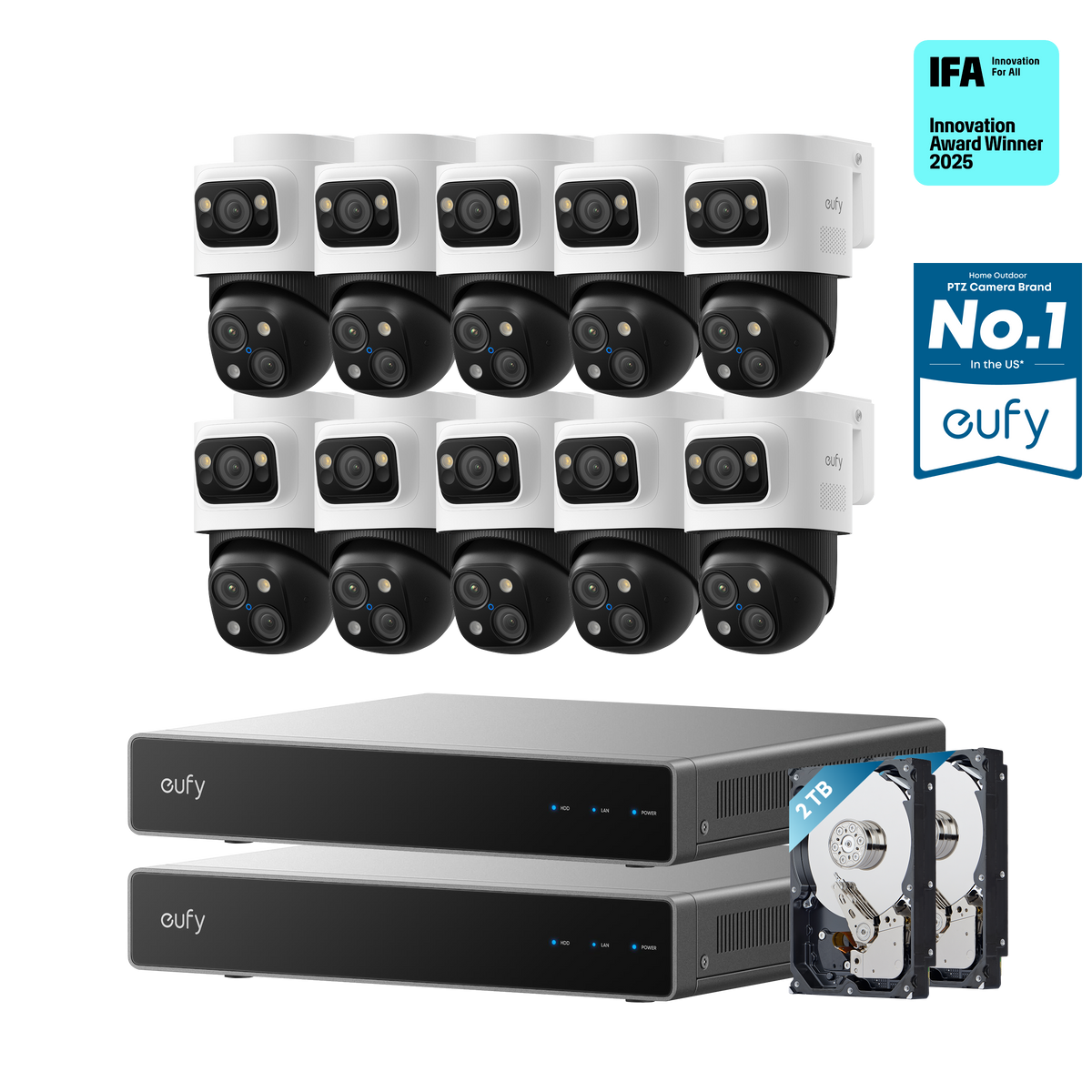 eufy Dual-NVR PoE System with 10 PoE Cam S4