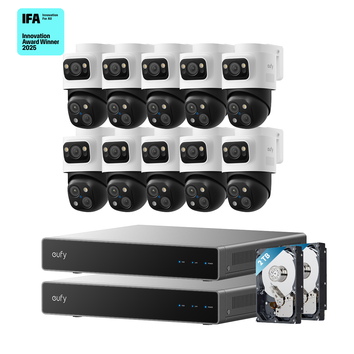 eufy Dual-NVR PoE System with 10 PoE Cam S4