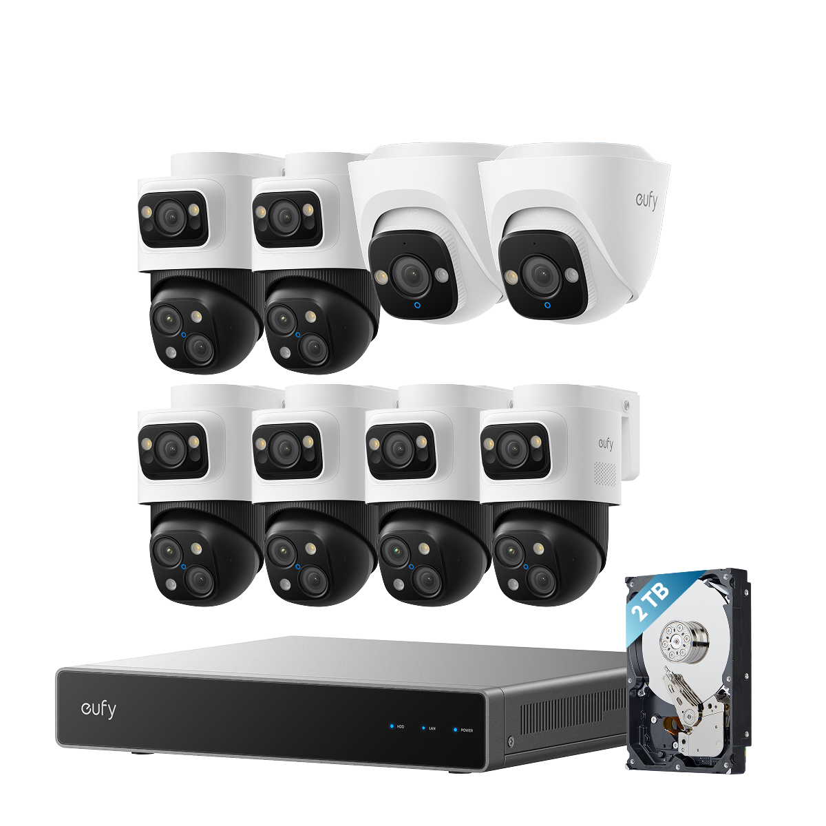 eufy PoE NVR Security System S4 Max + 2 PoE Cam S4 Add-Ons+2 PoE Cam E41 Add-Ons