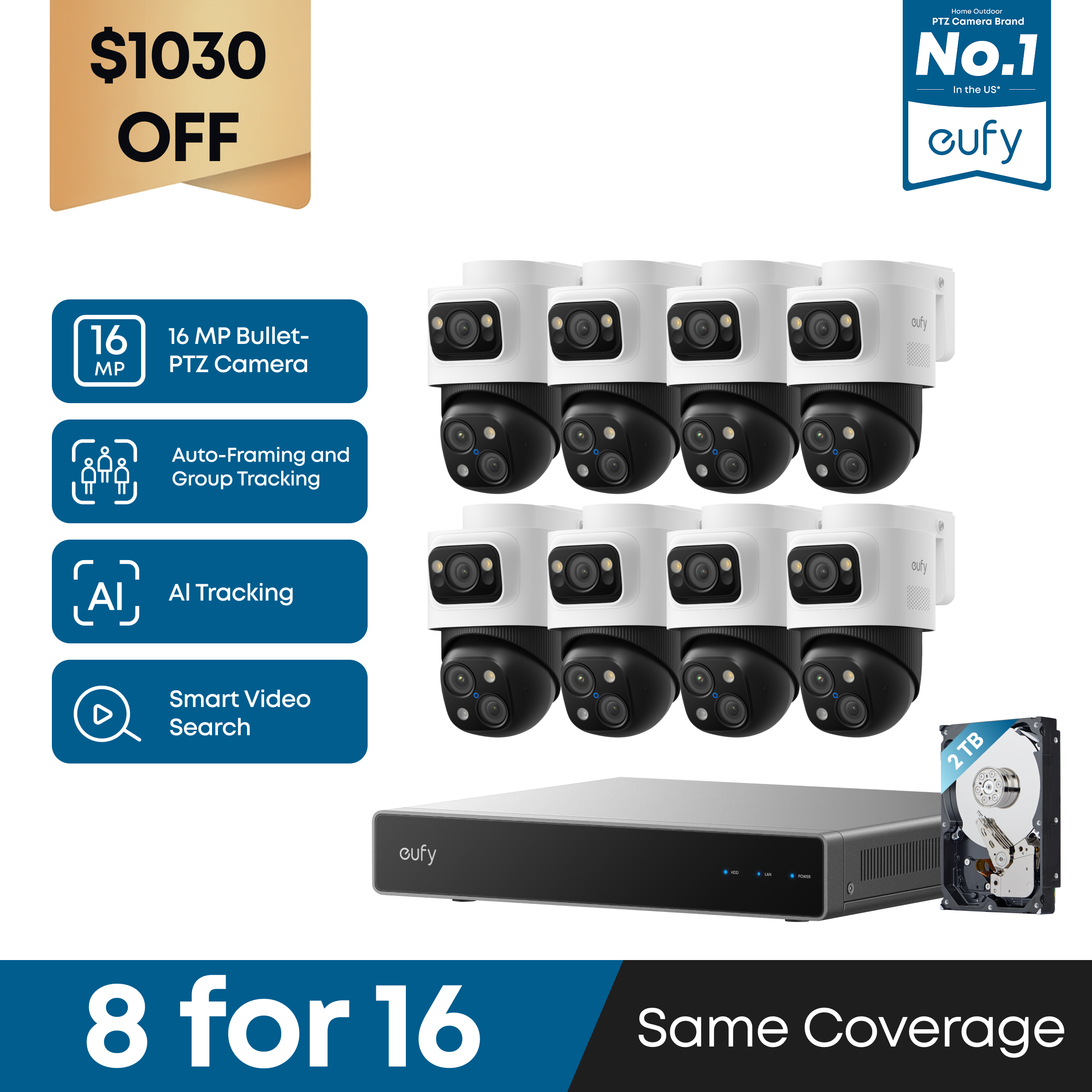 eufy PoE NVR Security System S4 Max + 4 PoE Cam S4 Add-Ons