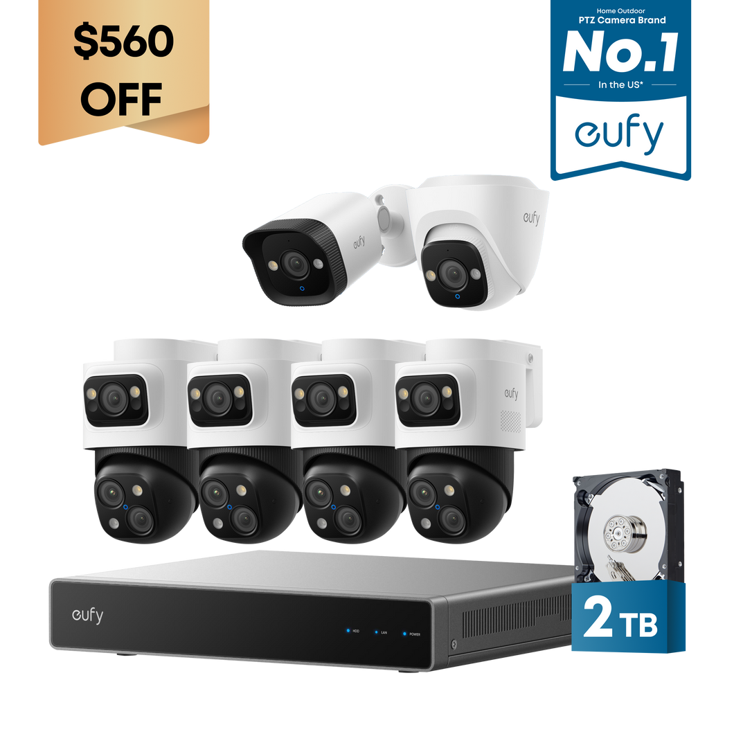 eufy PoE NVR Security System S4 Max+Turret Camera E41+ Bullet Camera E40