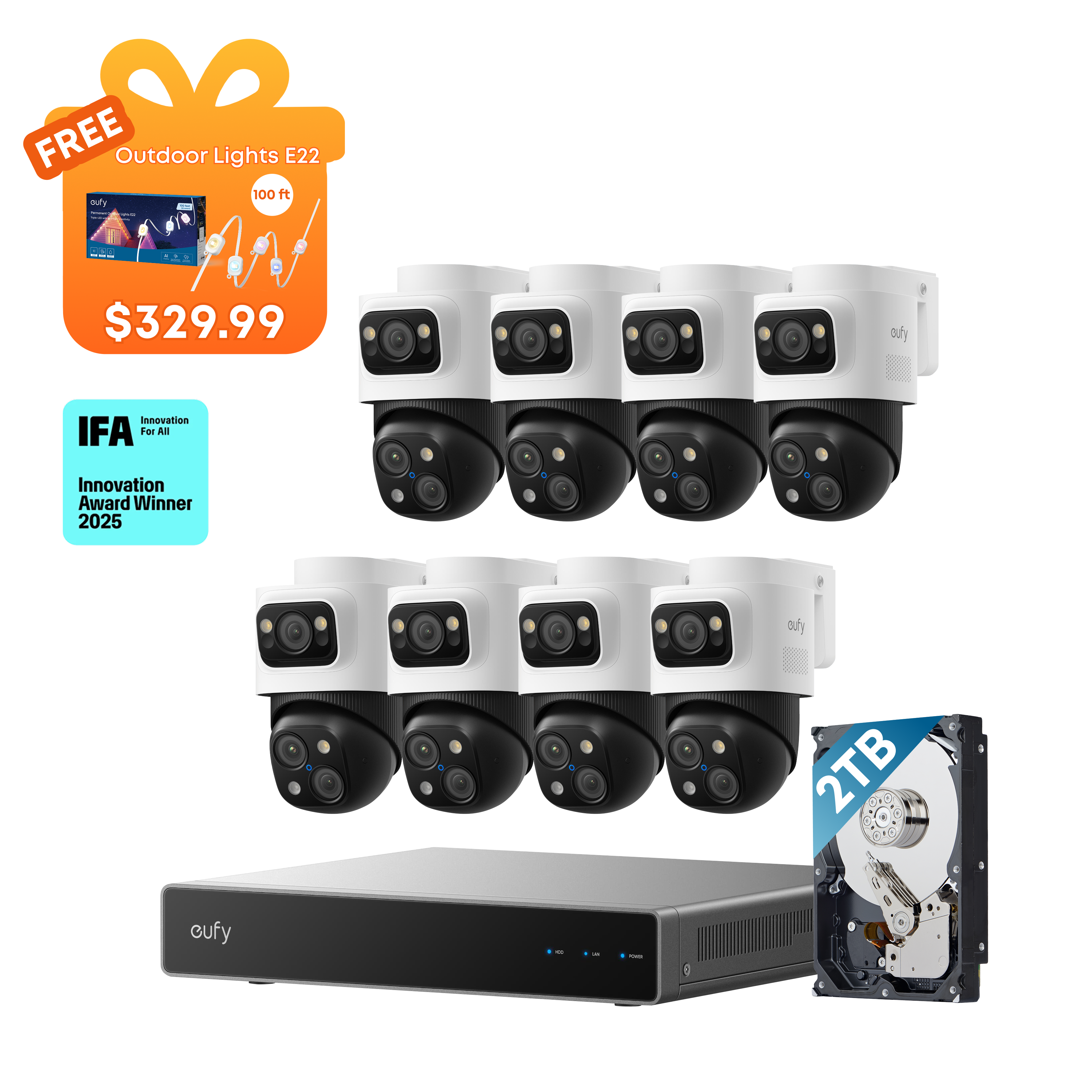 eufy PoE NVR Security System S4 Max + 4 PoE Cam S4 Add-Ons