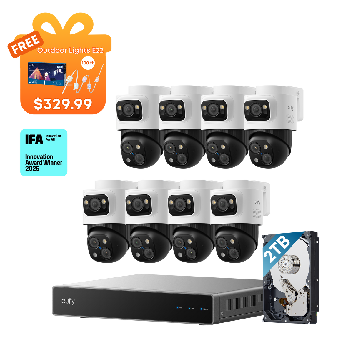 eufy PoE NVR Security System S4 Max + 4 PoE Cam S4 Add-Ons