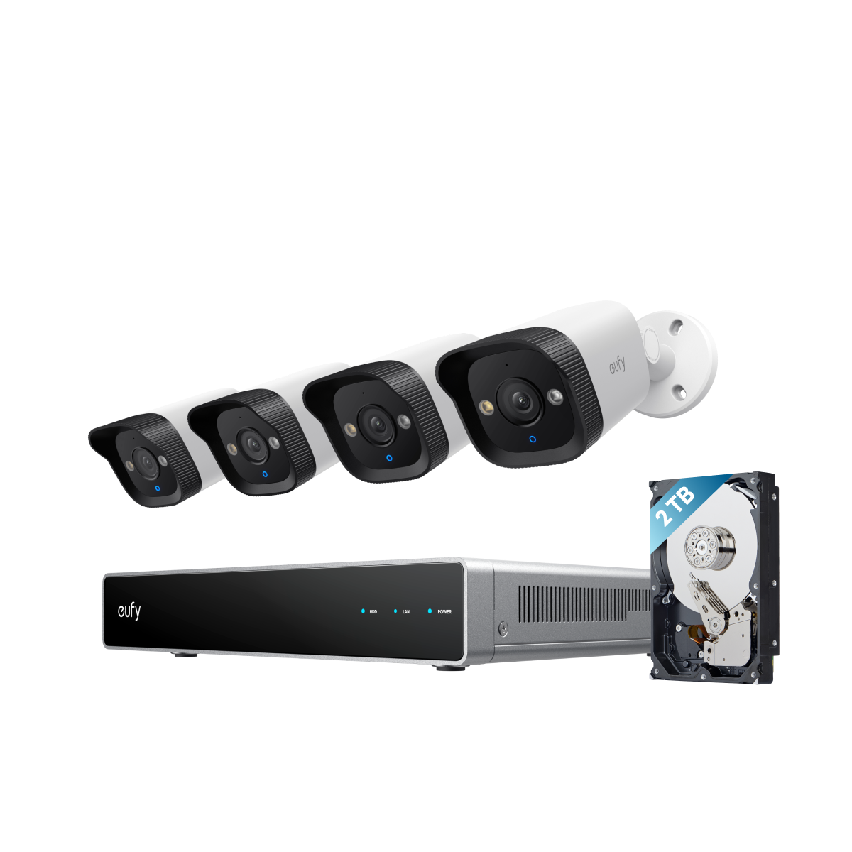eufy camera system with four cameras for complete security
