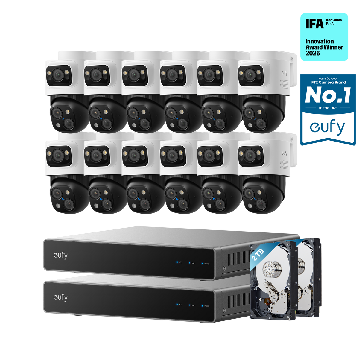 eufy Dual-NVR PoE System with 12 PoE Cam S4
