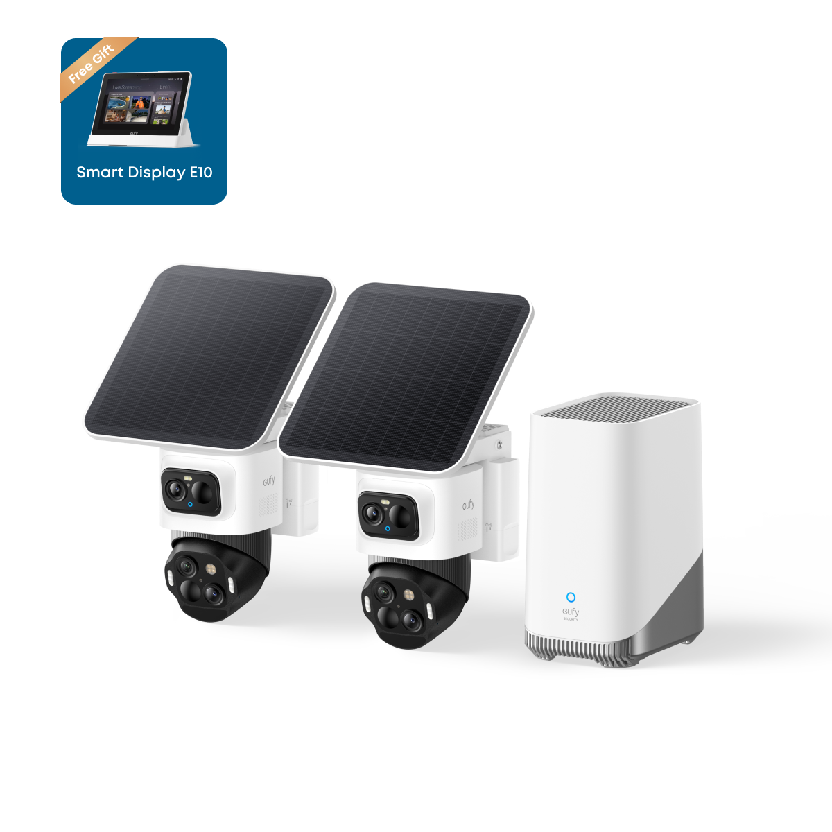 eufyCam S4 2-Cam Kit + FREE Smart Display E10 (Live Only)