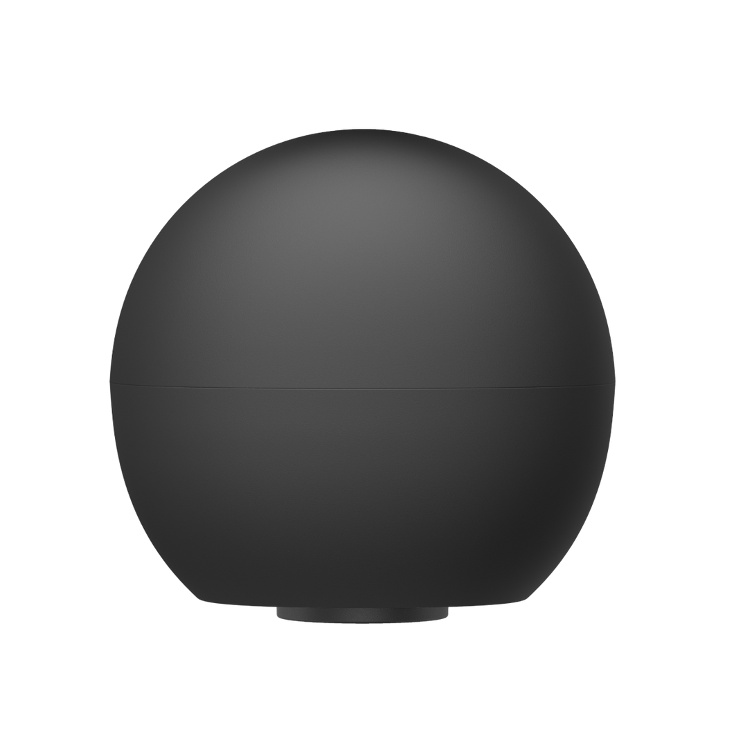 eufy black spherical device with smooth matte finish