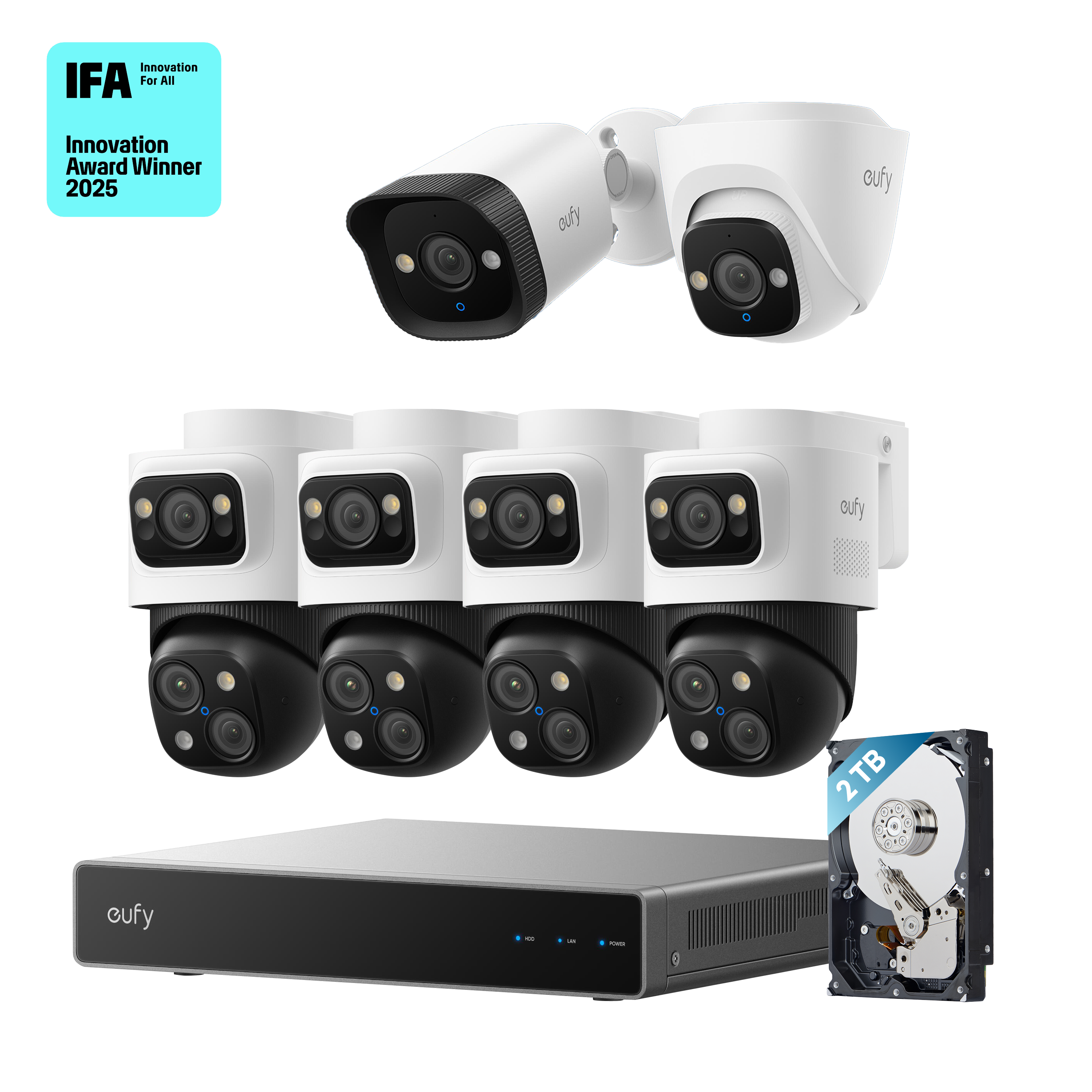 eufy PoE NVR Security System S4 Max+Turret Camera E41+ Bullet Camera E40