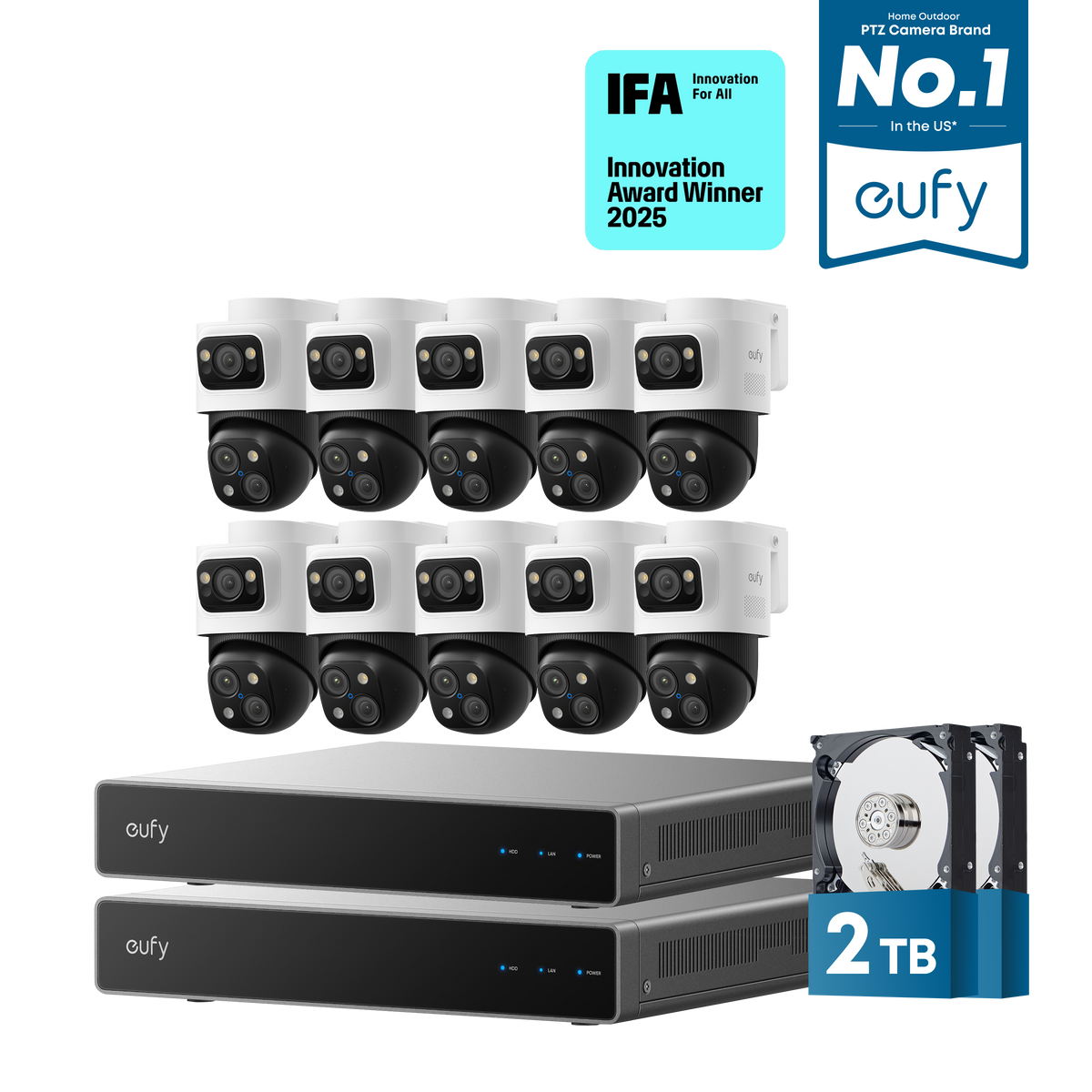 eufy Dual-NVR PoE System with 10 PoE Cam S4