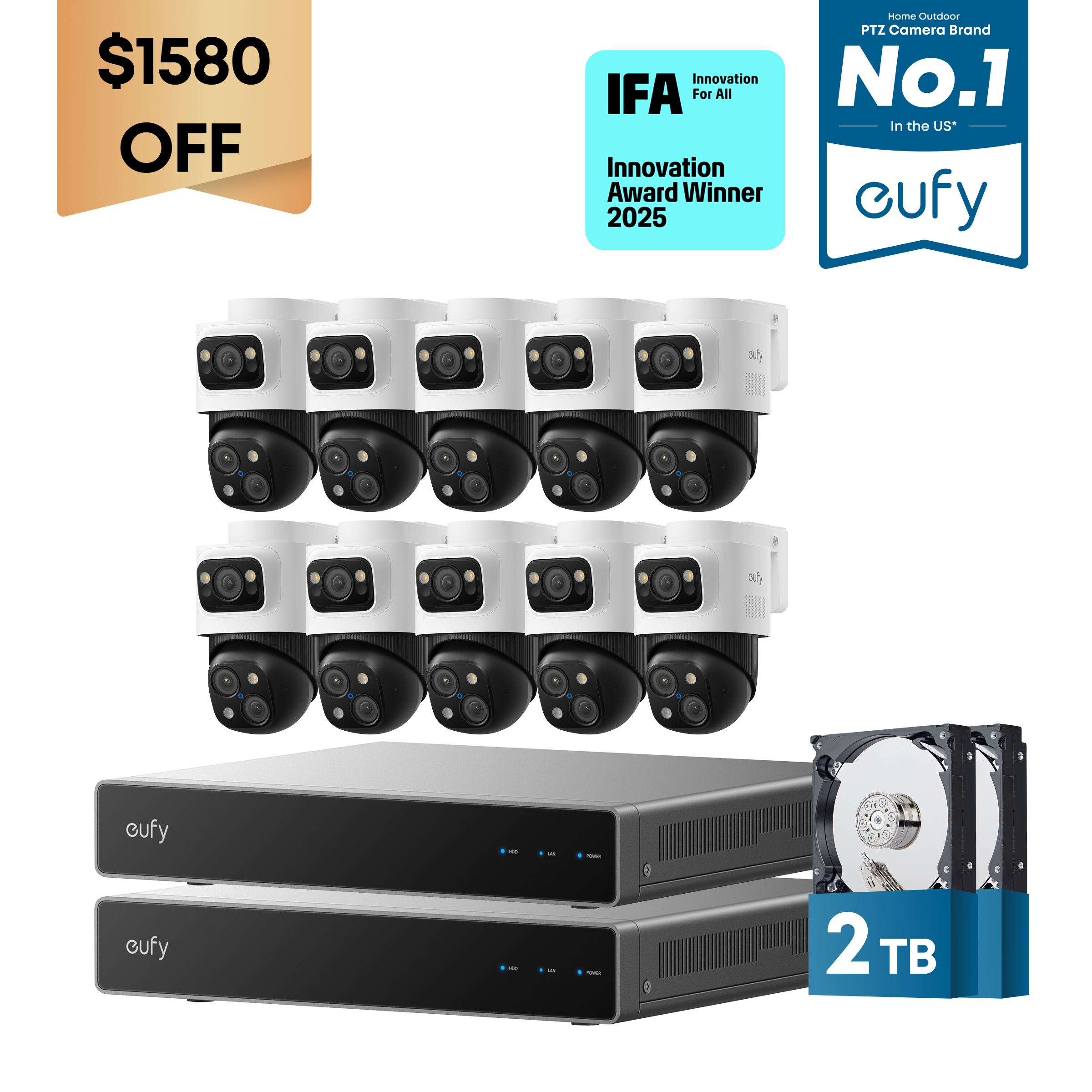 eufy Dual-NVR PoE System with 10 PoE Cam S4