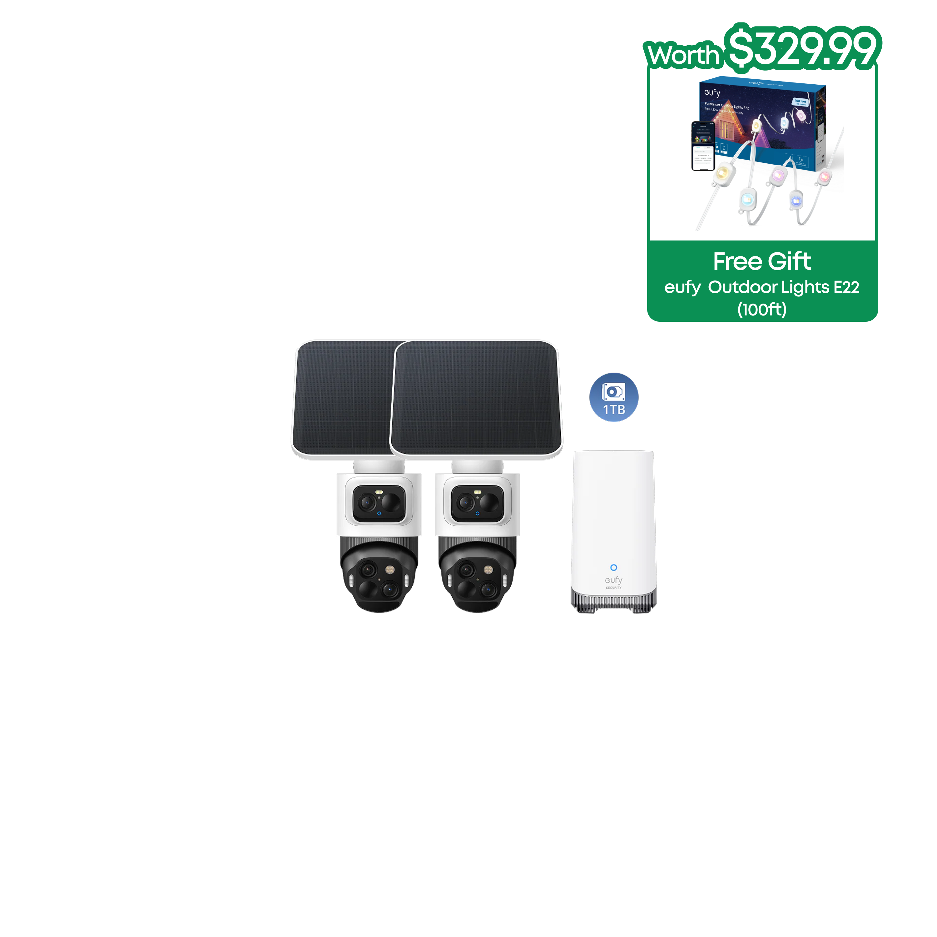 eufyCam S4 2-Cam Kit + 1 TB Hard Drive