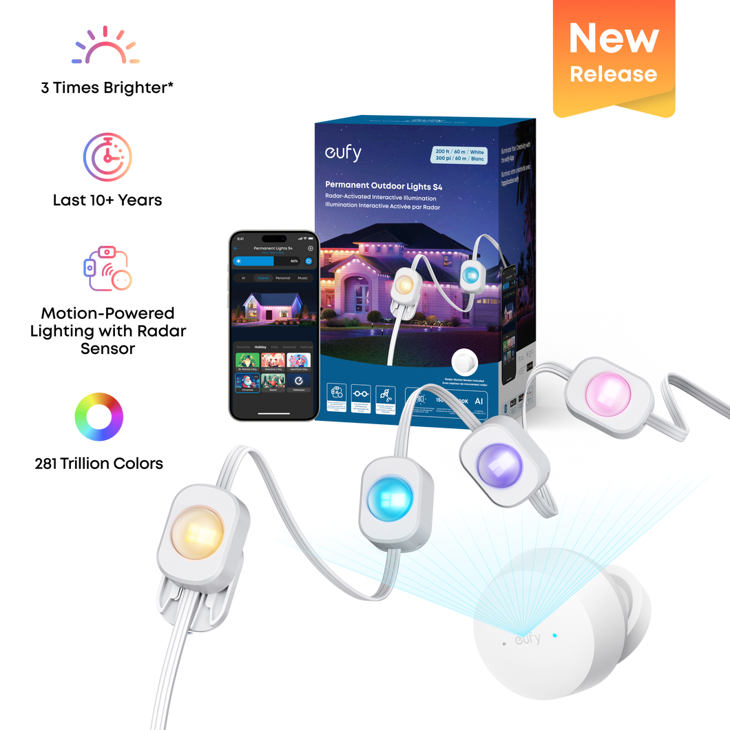 eufy Permanent Outdoor Lights S4 (200ft with 144 LED Lights)