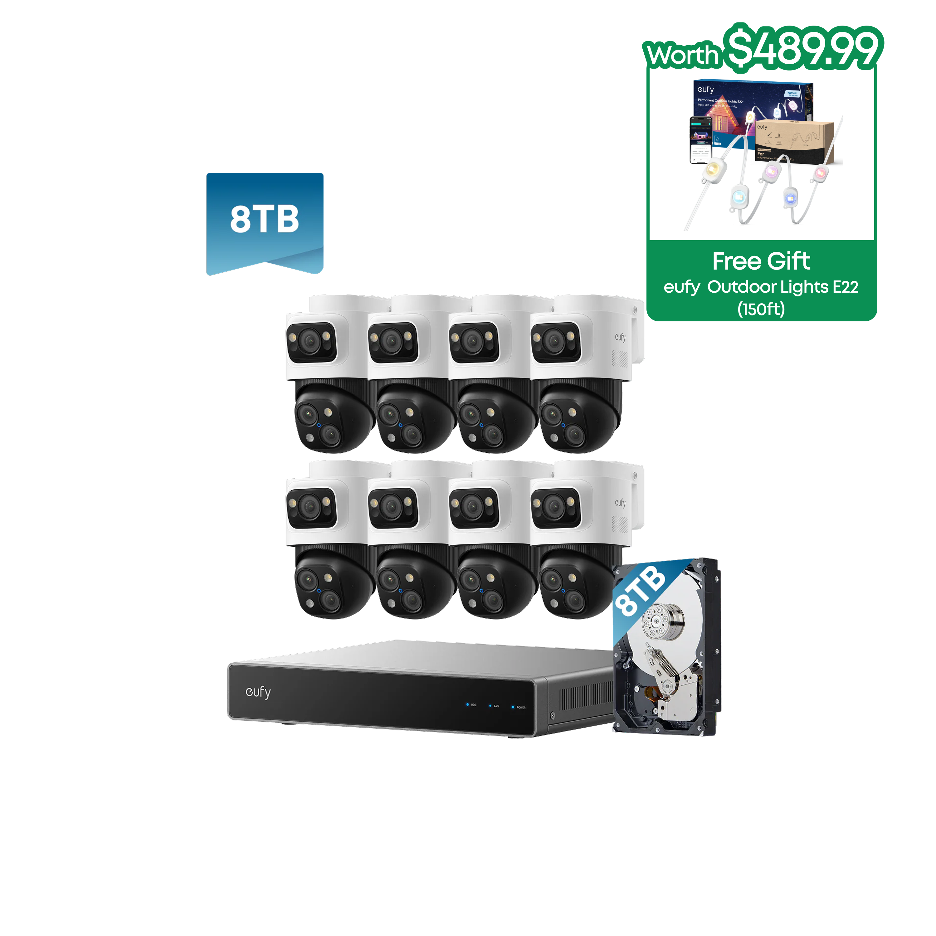 eufy 4K NVR S4 Max 8-Camera Kit with 8TB HDD