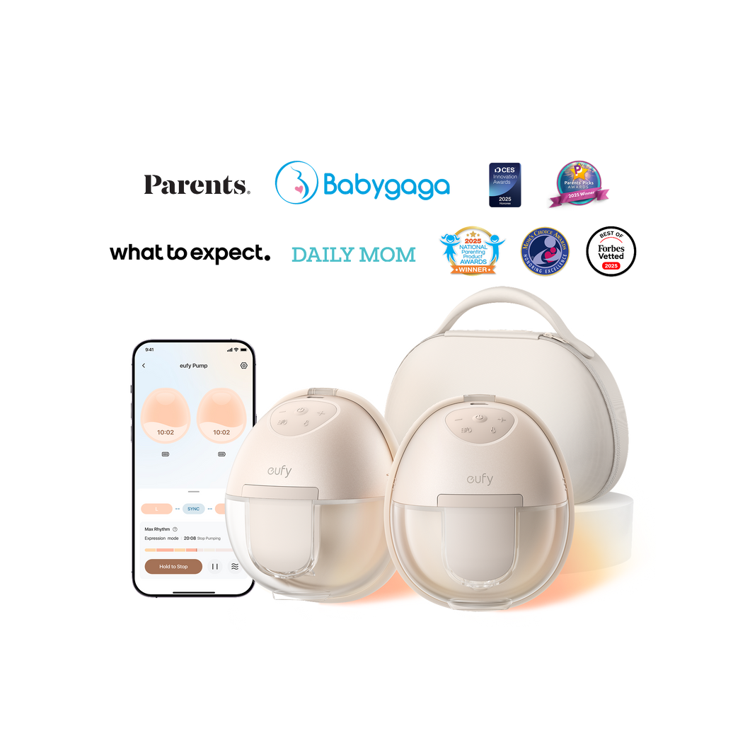eufy Security Heated Wearable Breast Pump S1 Pro, Slim Hands-Free with Industry-Leading HeatFlow Tech, Wireless Charging Case, App-Controlled OptiRhythm, Hospital-Grade Suction, in-Bra Use