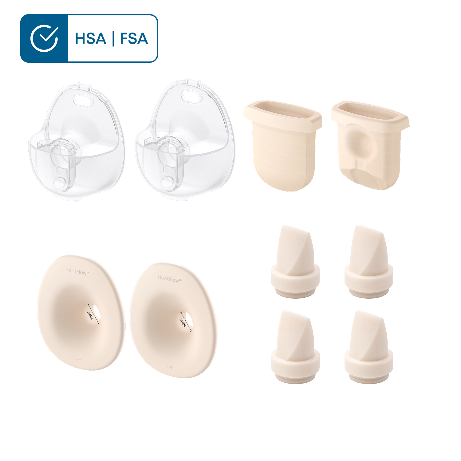 eufy Breast Pump Accessories Bundle (24 mm Flange)