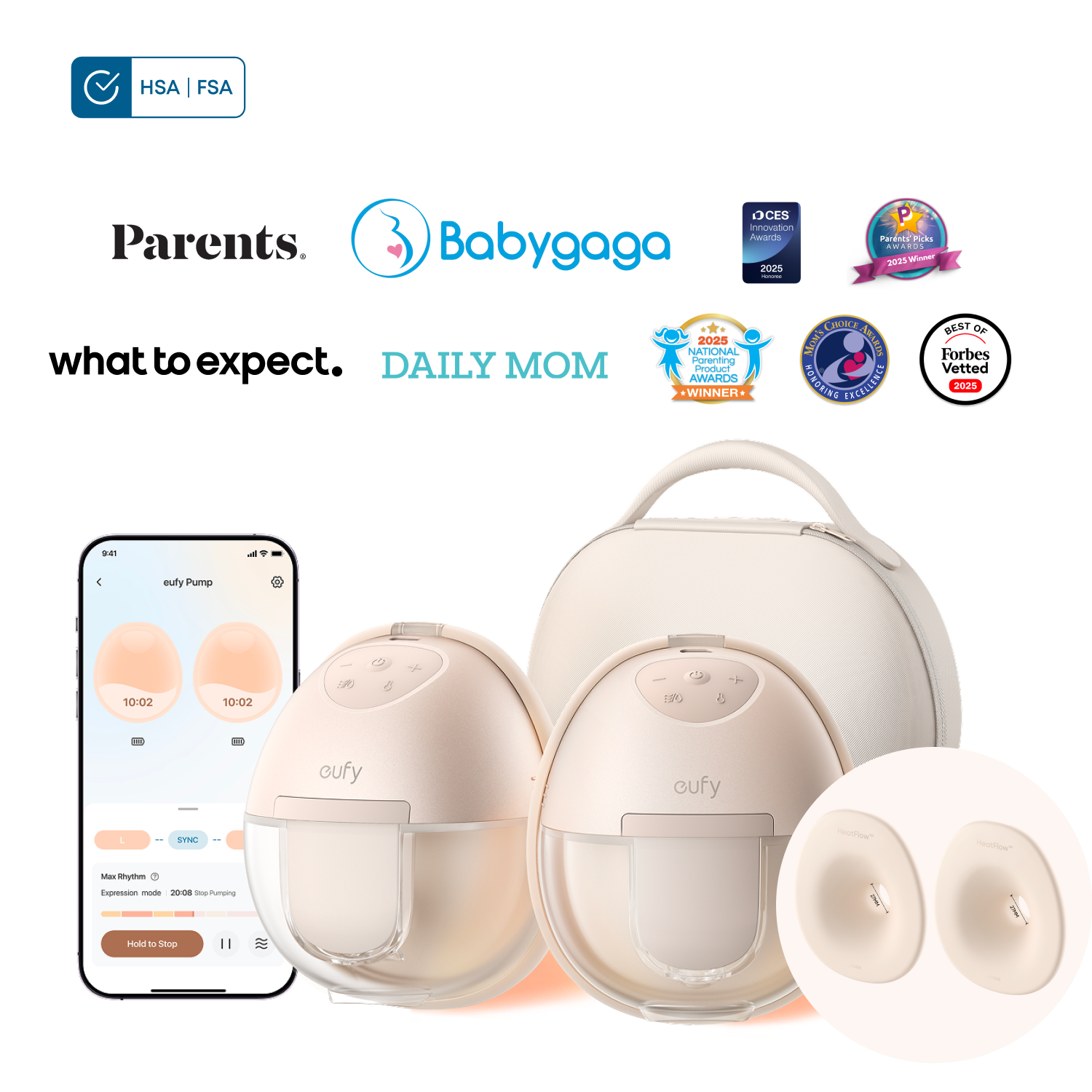 eufy Breast Pump S1 Pro and Original 27 mm Flange (2-Pack)