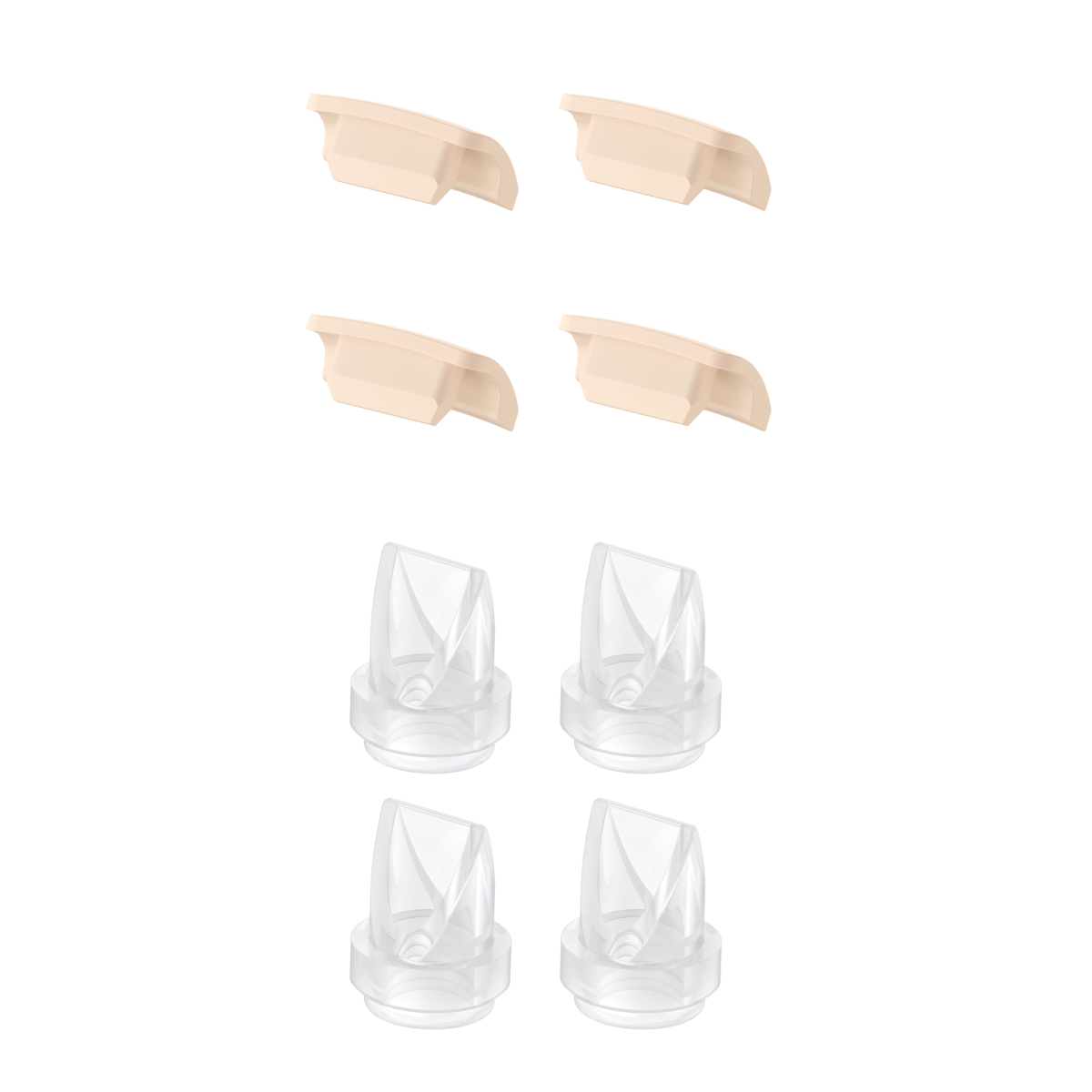 eufy Wearable Breast Pump E10/S1/S1 Pro Original Duckbill Valves (4-Pack) and Spout Cap (4-Pack)