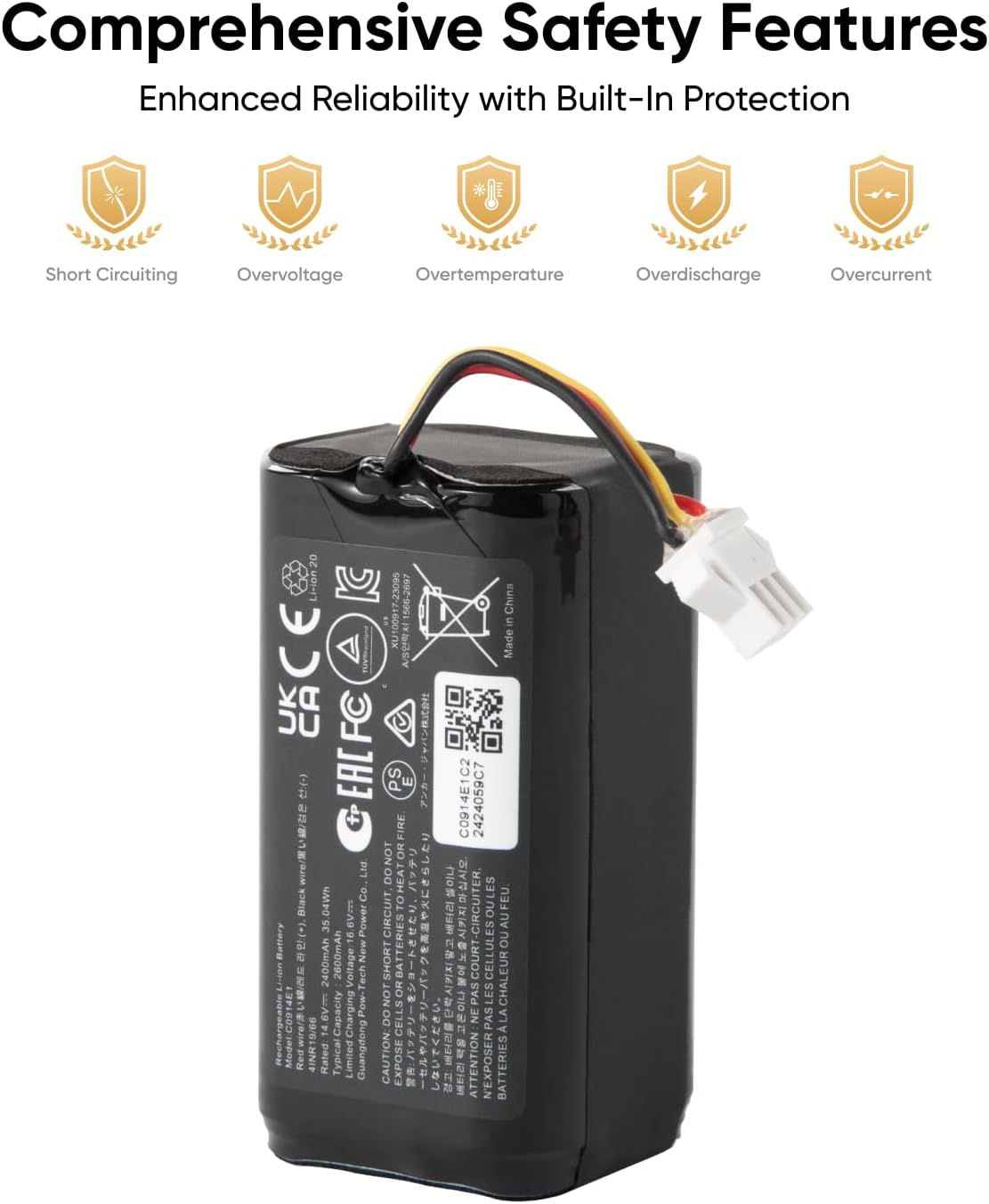 eufy RoboVac Replacement Battery Pack, Compatible with G40 series,G30 series,RoboVac 11, 11S, 11S Plus, 11S MAX, 12, 15C MAX, 15C,G10 Hybrid, G20, G35, G35+ Accessory