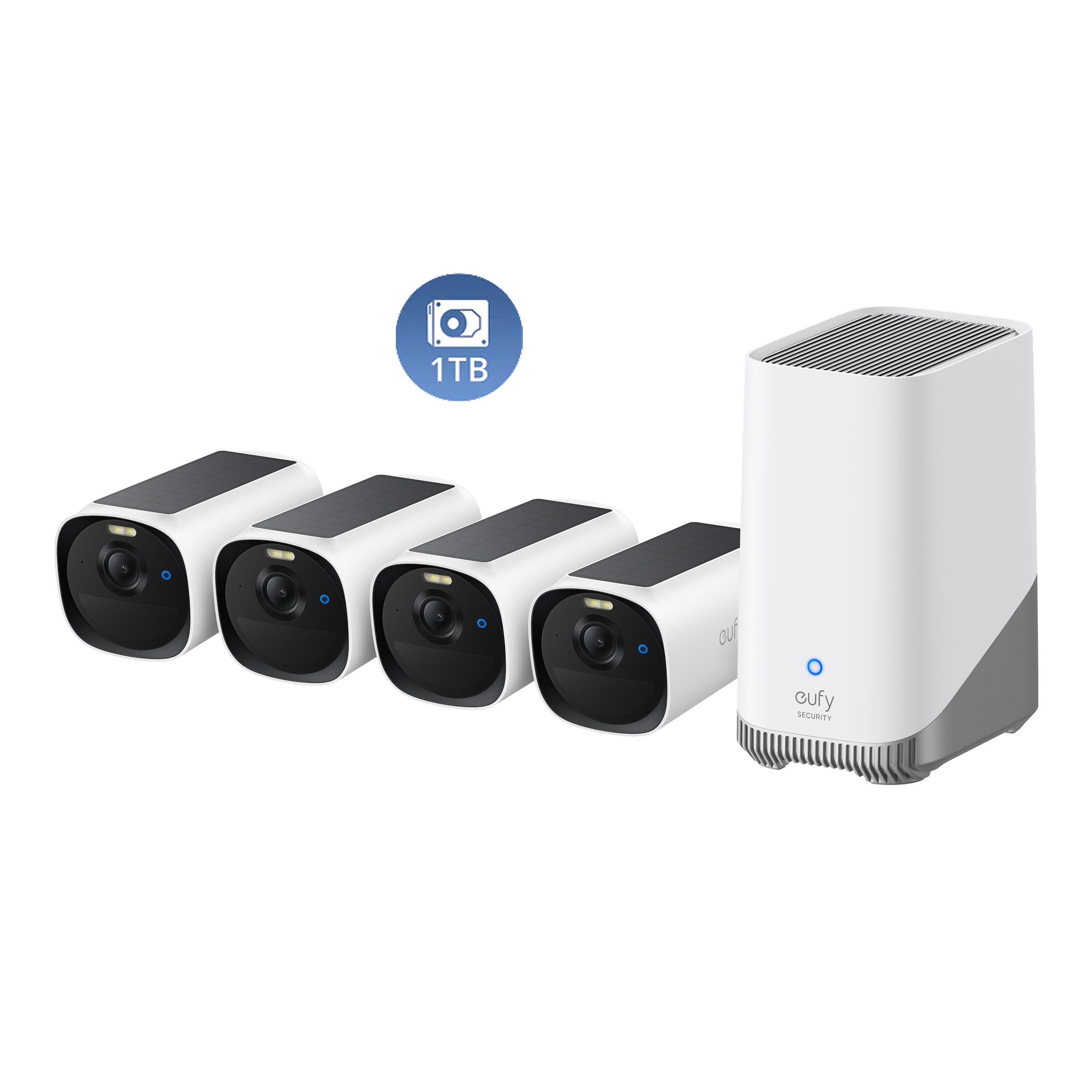 eufyCam E40 4-Cam Kit (HomeBase S380) + 1 TB Hard Drive