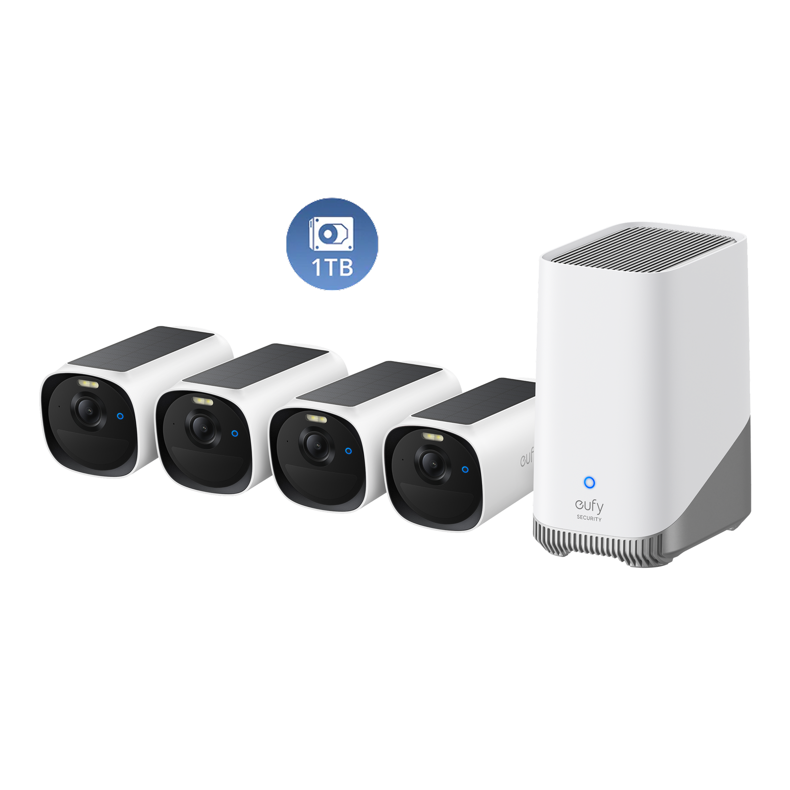 eufyCam E40 4-Cam Kit (HomeBase S380) + 1 TB Hard Drive