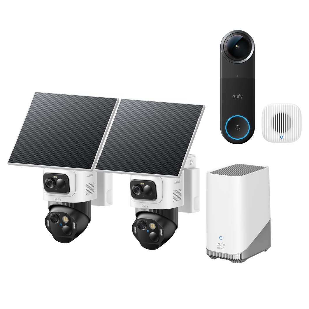 eufyCam E52 2-Cam Kit(HomeBase S380)+ eufy Video Doorbell S4 with Chime