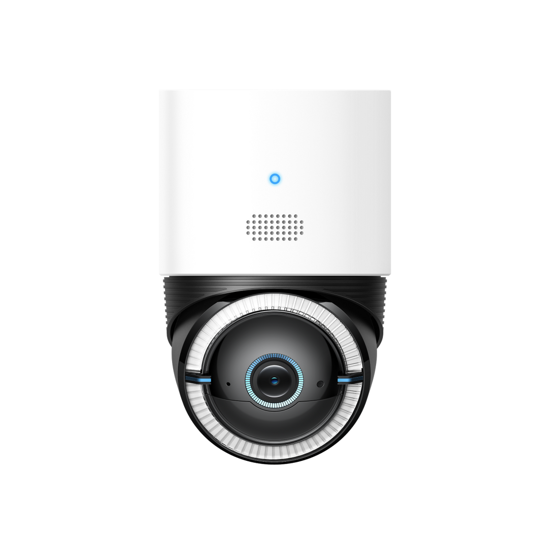 eufy camera front view with blue indicator for outdoor surveillance