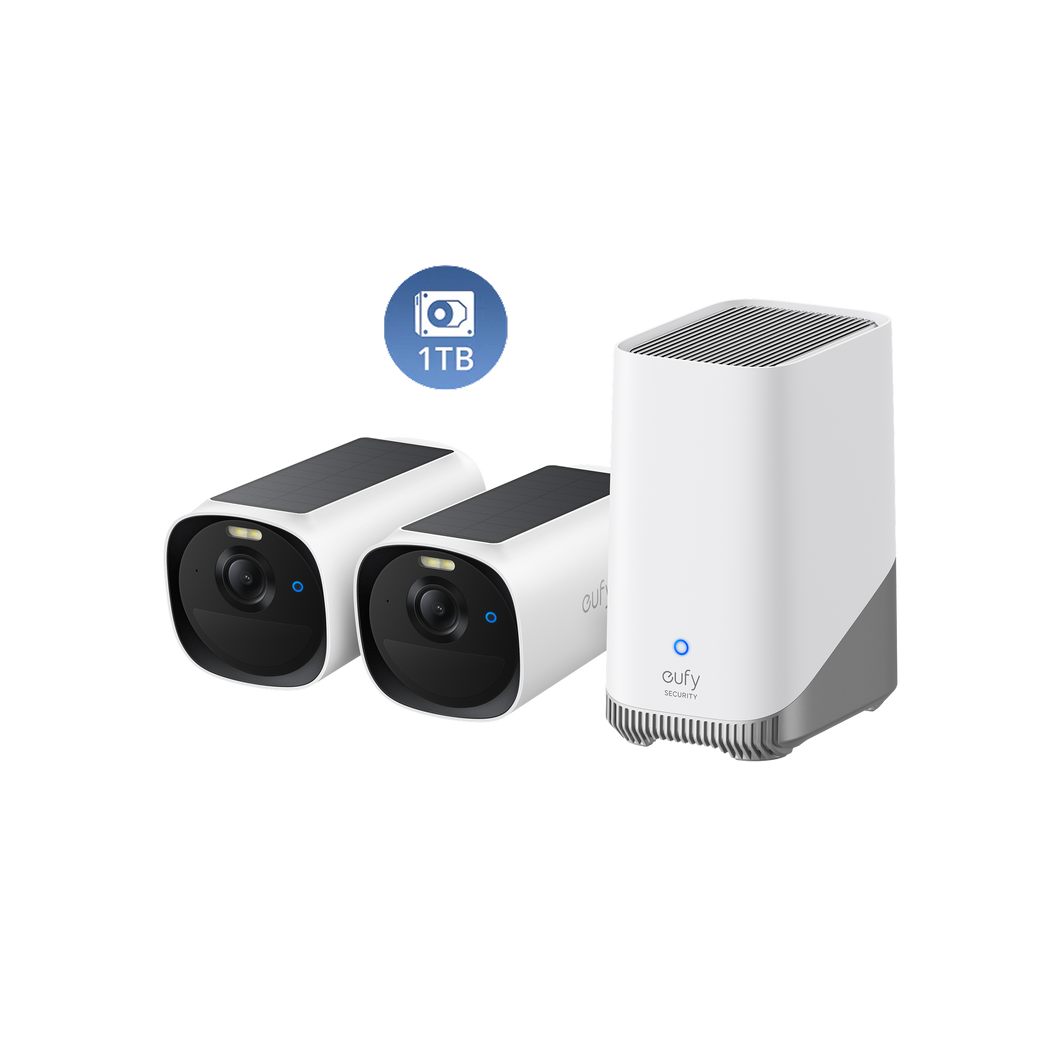 eufyCam E40 2-Cam Kit (HomeBase S380) + 1 TB Hard Drive