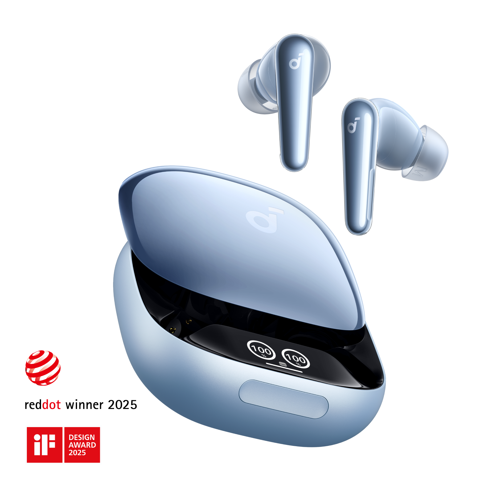 soundcore ANC earbuds with digital display for battery