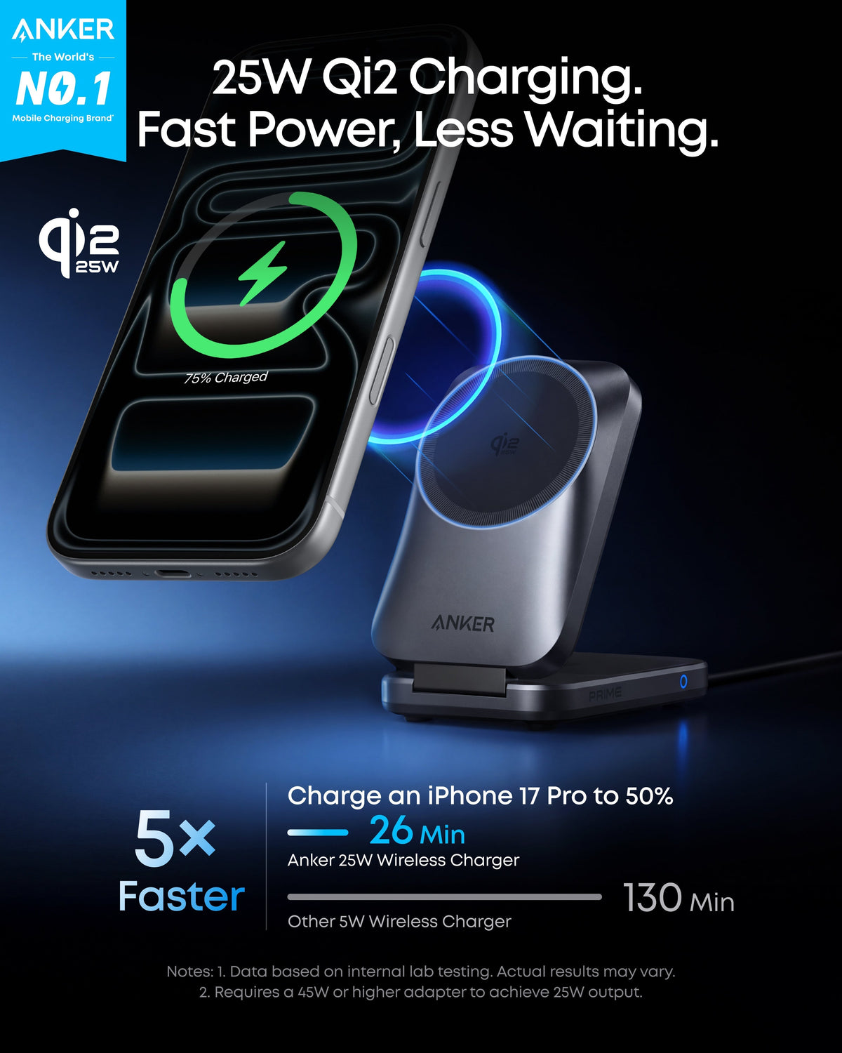 Anker Prime Wireless Charging Station (3-in-1, MagGo, AirCool, Foldable)
