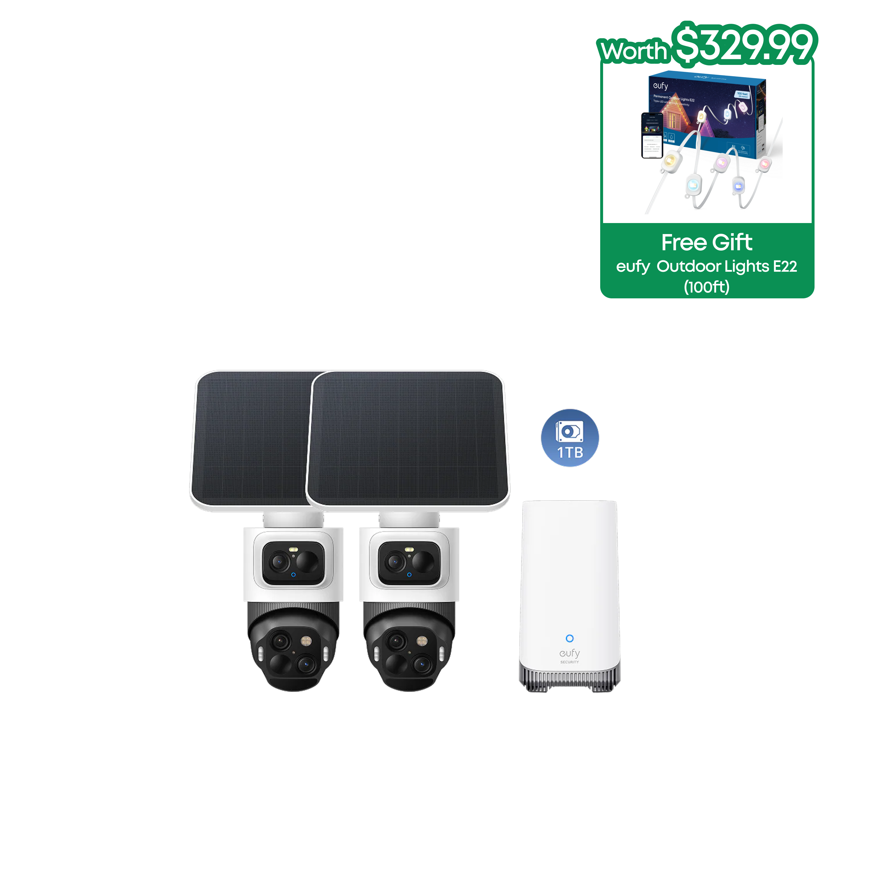 eufyCam S4 2-Cam Kit + 1 TB Hard Drive