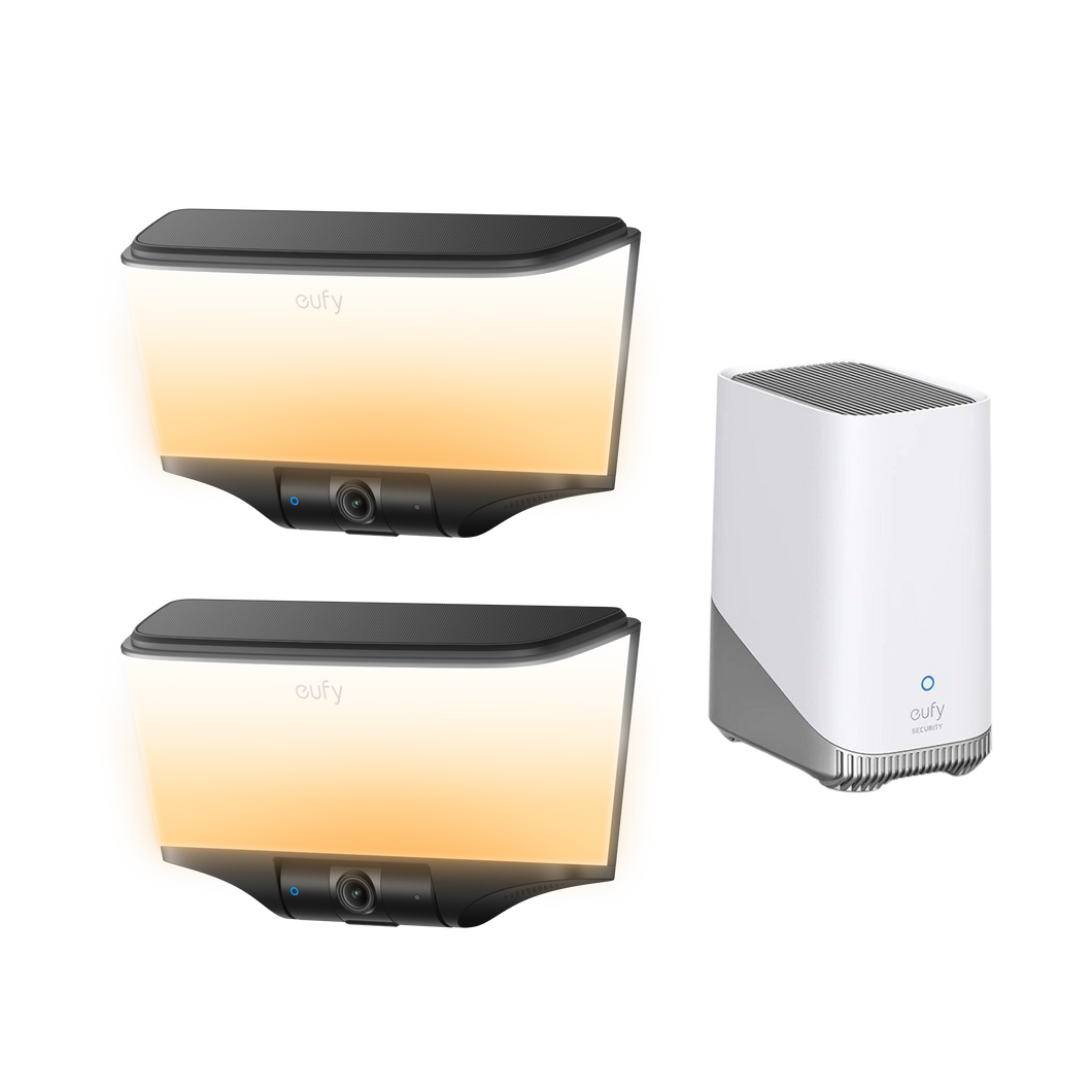 eufy Wall Light Cam S4 (2 pack) + eufy HomeBase™ S380