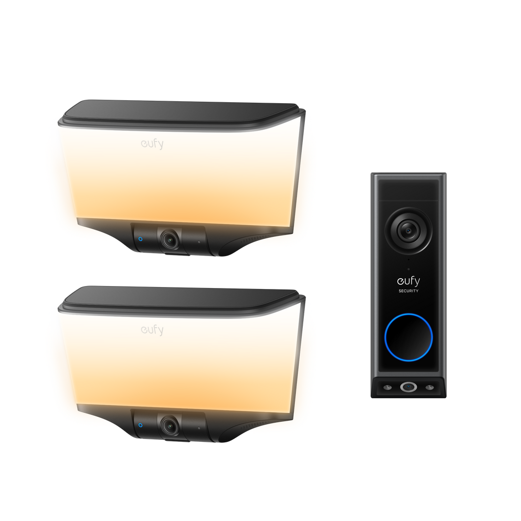 eufy Wall Light Cam S4（2 pack）+ Video Doorbell E340