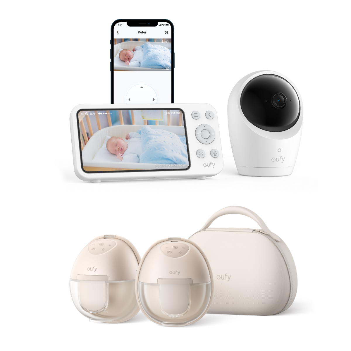 eufy Wearable Breast Pump S1 Pro + Baby Monitor E20