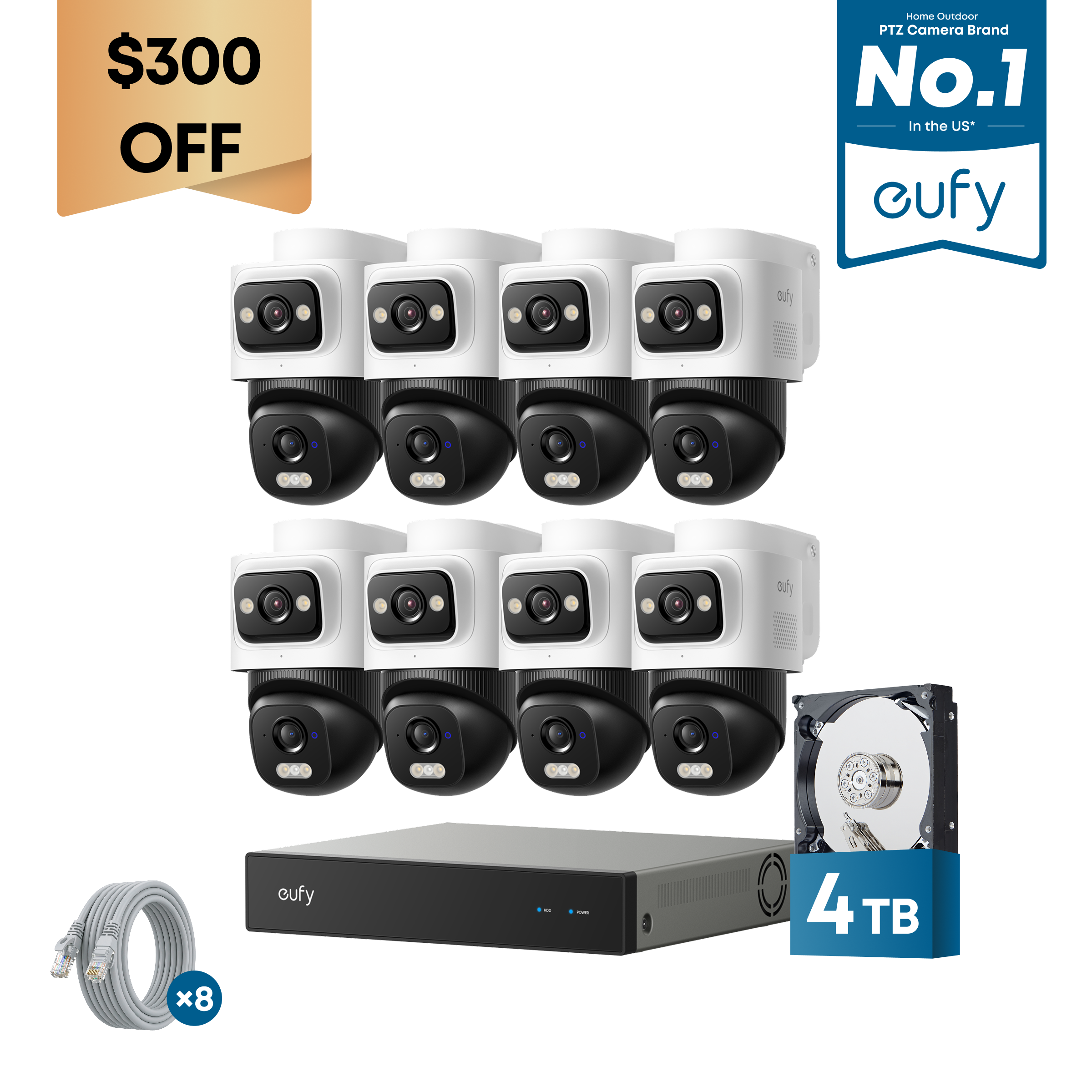 eufy Security NVR System E50-8-Cam Kit 4TB