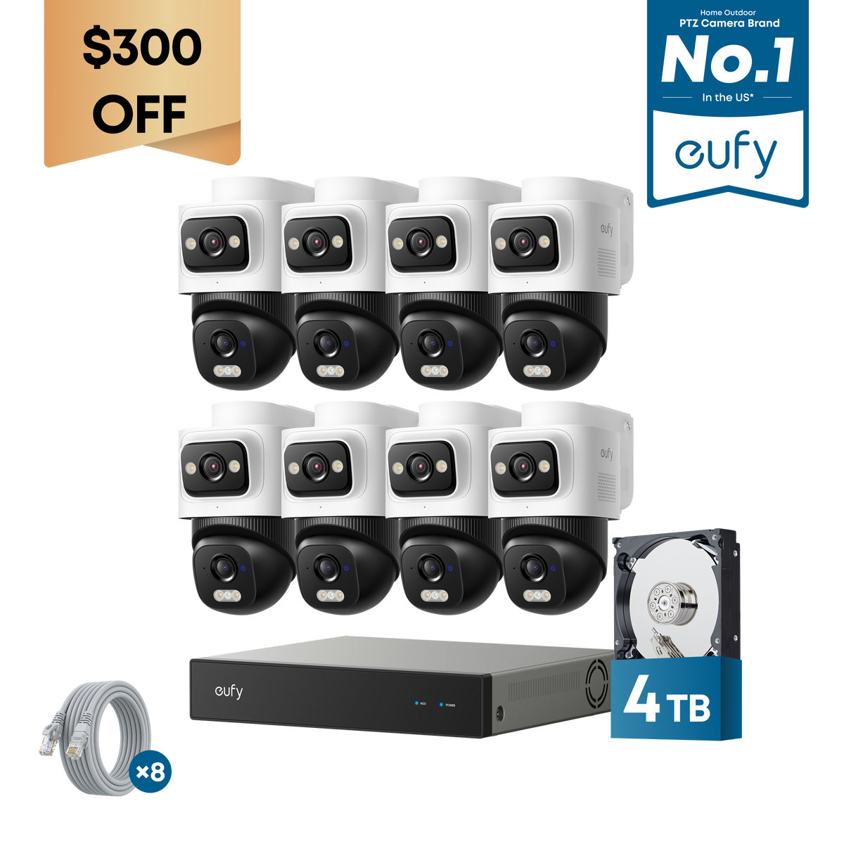 eufy Security NVR System E50 8-Cam Kit 4 TB