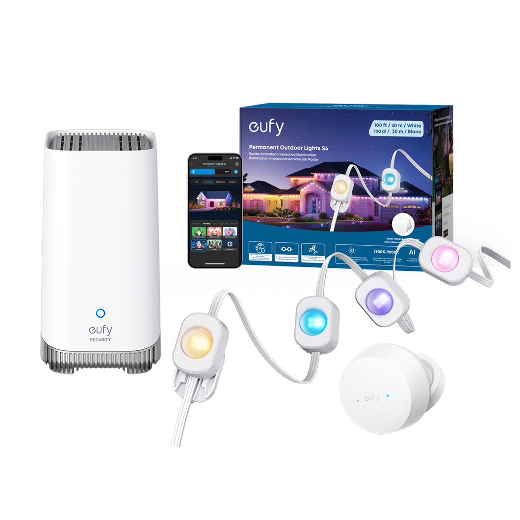 eufy Permanent Outdoor Lights S4 (100 ft with 72 LEDs) + HomeBase S380