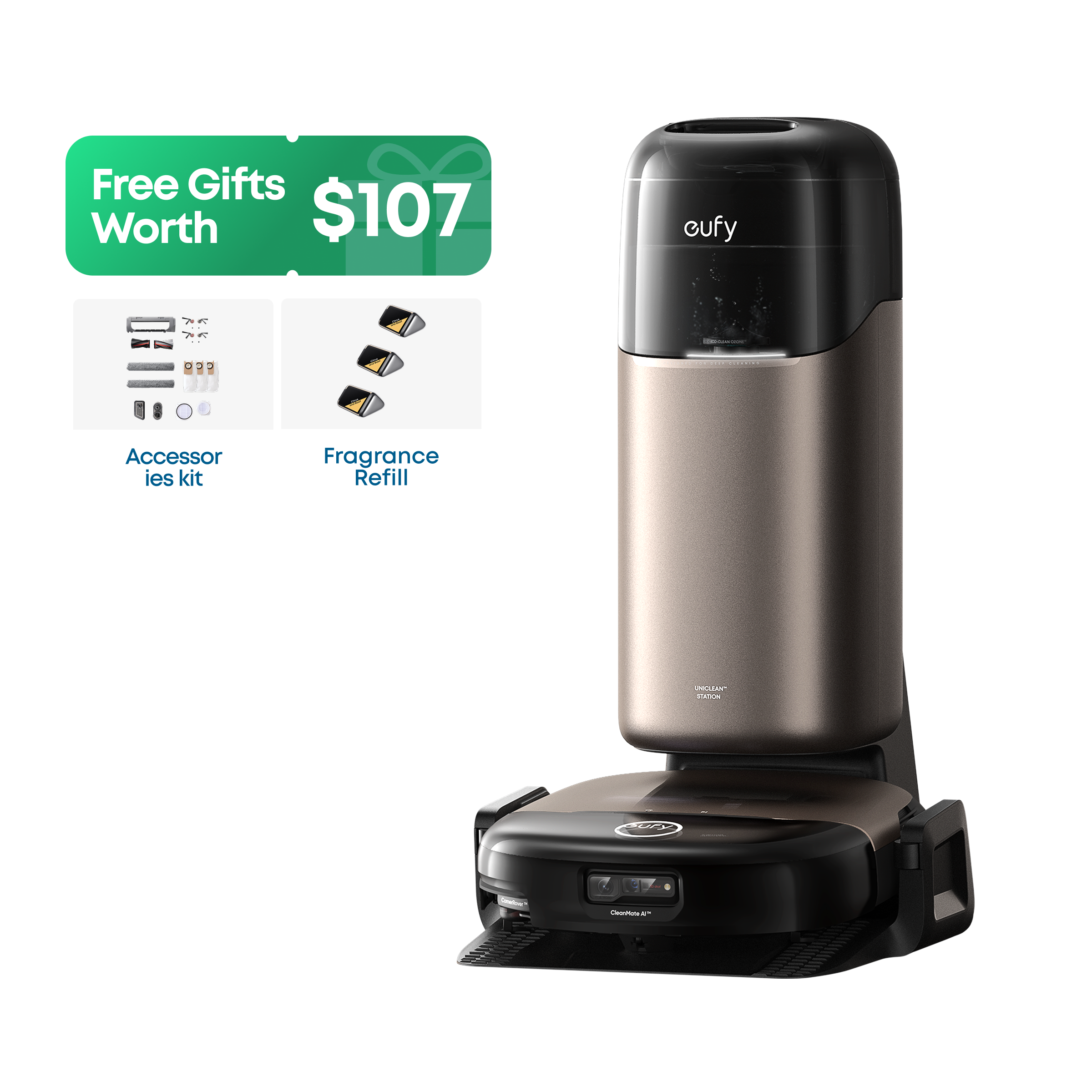 eufy Robot Vacuum Omni S2 + Free Accessory Kit & Fragrance Refill