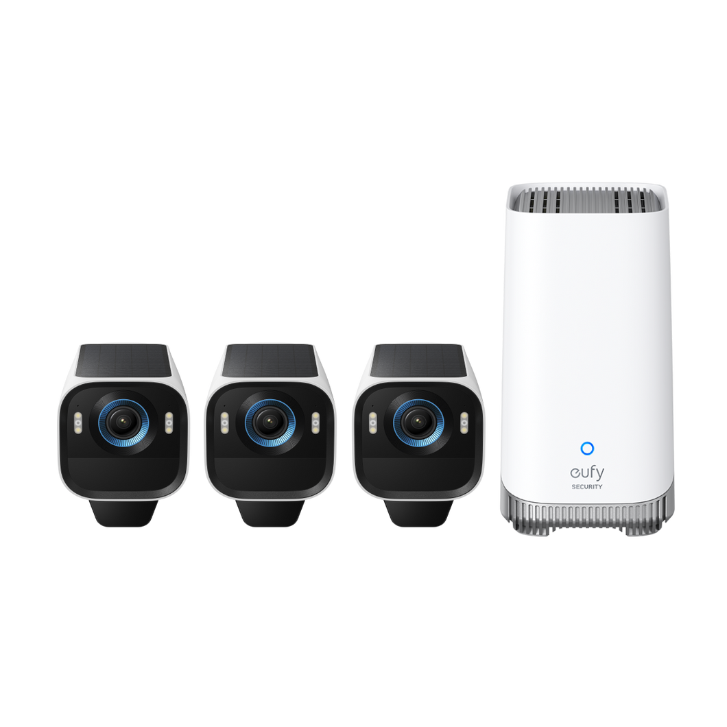 eufy security  camera system with three cameras for surveillance